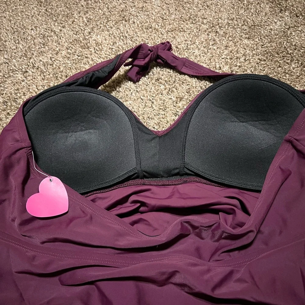 NWT Plum Flowy Tankini Swimsuit Set - Picture 3 of 5